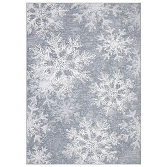 Christmas Washable Rug with Non Slip TPR Backing, Snowflake Holiday Soft Non Shedding Carpet