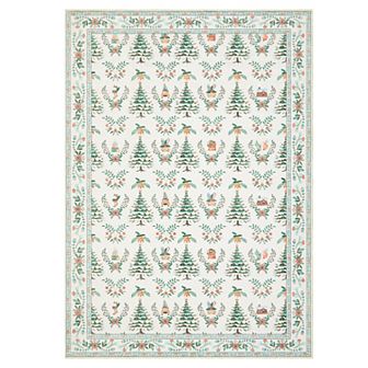 Machine Washable Christmas Tree Area Rugs Christmas Holiday Indoor Carpet with Non-Slip Backing