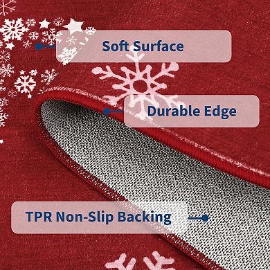 Christmas Rug Holiday Merry Christmas Non-Slip Doormat Runner Rug Decorative Xmas Kitchen Floor Mat