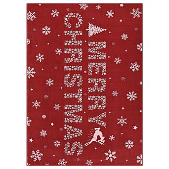 Christmas Rug Holiday Merry Christmas Non-Slip Doormat Runner Rug Decorative Xmas Kitchen Floor Mat