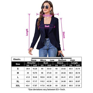 Women Casual Long Sleeve Blazer Single Button Open Front Blazer Cardigan Jackets