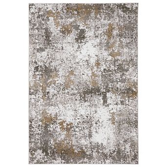Garvee Abstract Area Rug Modern Fluid Design Washable Low Pile Non Slip Floor Rug for Living Room