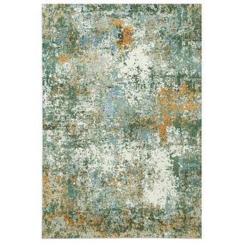 Garvee Abstract Area Rug Modern Fluid Design Washable Low Pile Non Slip Floor Rug for Living Room