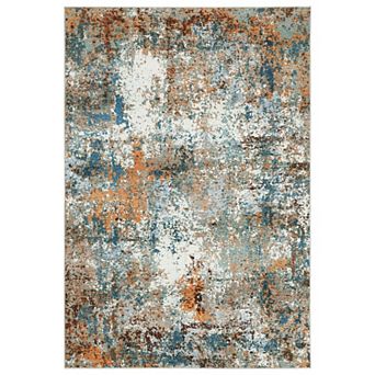Garvee Abstract Area Rug Modern Fluid Design Washable Low Pile Non Slip Floor Rug for Living Room