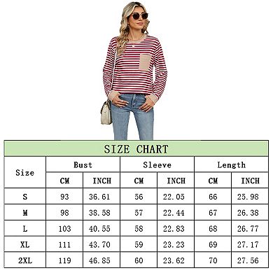 Women Striped Color Block Oversized Sweatshirt Crew Neck Long Sleeve Shirt Loose Pullover Top