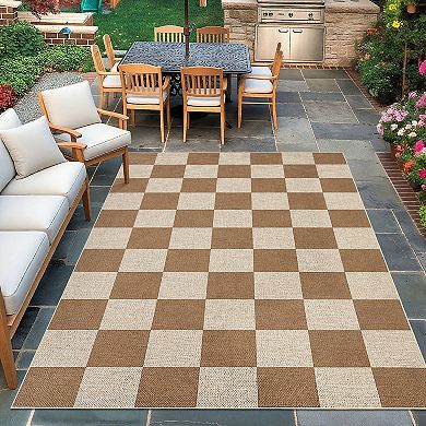 Garvee Modern Washable Geometric Area Rug Checkerboard Print Ultra Thin Non Slip Rug for Bedroom
