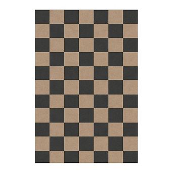 Garvee Modern Washable Geometric Area Rug Checkerboard Print Ultra Thin Non Slip Rug for Bedroom
