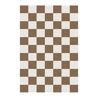Garvee Modern Washable Geometric Area Rug Checkerboard Print Ultra Thin Non Slip Rug for Bedroom