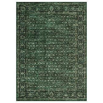 Floral Washable Rugs Oriental Vintage Rugs Distressed Non Slip Stain Resistant Soft Low Pile Carpet