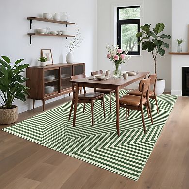 Garvee Modern Geometric Area Rug Low Pile Machine Washable Rug for Living Room Playroom Bedroom