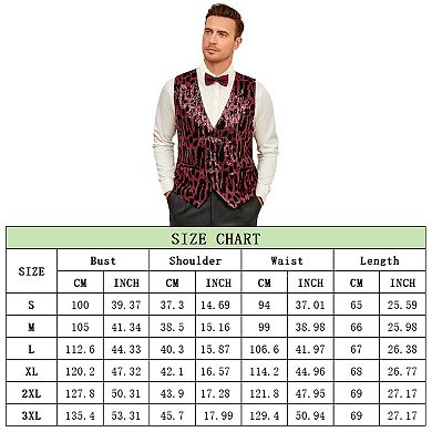 Men's Shiny Sequins Vest V-Neck Slim Fit Stylish Vest Waistcoat with Pockets for Party Dinner Prom