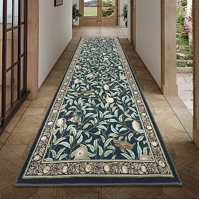 Farmhouse Botanical Machine Washable Rugs with Rubber Backing Low Pile Stain-Resistant Carpet