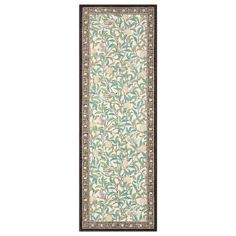 Farmhouse Botanical Machine Washable Rugs with Rubber Backing Low Pile Stain-Resistant Carpet