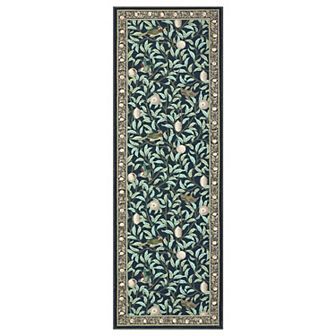 Farmhouse Botanical Machine Washable Rugs with Rubber Backing Low Pile Stain-Resistant Carpet