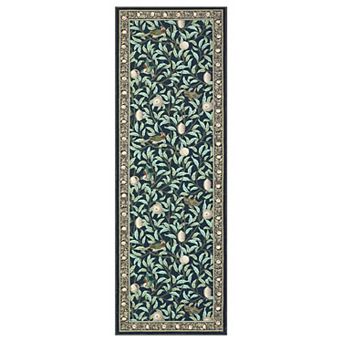 Farmhouse Botanical Machine Washable Rugs with Rubber Backing Low Pile Stain-Resistant Carpet