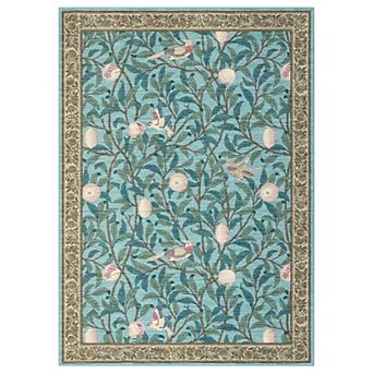 Farmhouse Botanical Machine Washable Rugs with Rubber Backing Low Pile Stain-Resistant Carpet