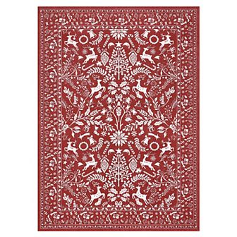 Machine Washable Christmas Rug with Non Slip TPR Backing, Decorative Xmas Holiday Carpet