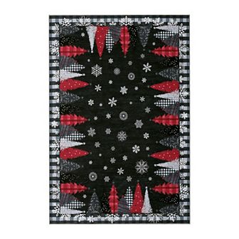 Christmas Washable Rug Non-Slip Non-Shedding Foldable Ultra-Thin Xmas Decorative Holiday Floor Mats
