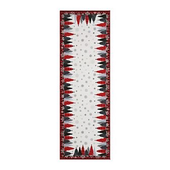 Christmas Washable Rug Non-Slip Non-Shedding Foldable Ultra-Thin Xmas Decorative Holiday Floor Mats