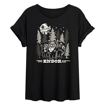 Juniors' Star Wars Forest Moon Endor Oversized Tee