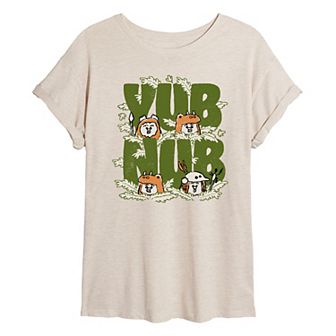 Juniors' Star Wars Ewok Yub Nub Oversized Tee