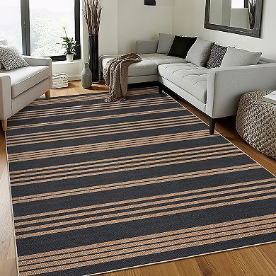 Garvee Modern Geometric Area Rug Machine Washable Low Pile Non Slip Rug for Living Room Kitchen