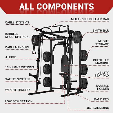 Smith machine, multifunctional strength cage puller, training equipment, suitable for home gyms