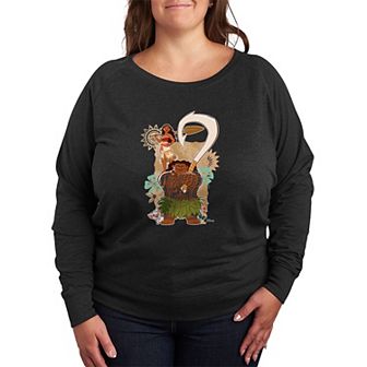 Plus Size Disney's Moana & Maui French Terry Long Sleeve Tee