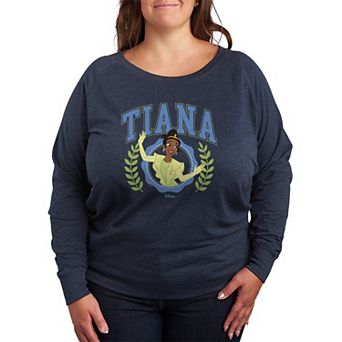 Plus Size Disney Princess Tiana Collegiate French Terry Long Sleeve Tee