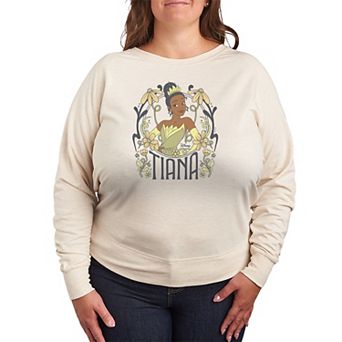Plus Size Disney Princess Tiana Floral Nouveau French Terry Long Sleeve Tee