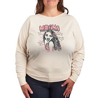 Plus Size Disney's Moana Sketch French Terry Long Sleeve Tee