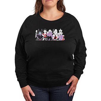 Plus Size Disney Villains Group French Terry Long Sleeve Tee