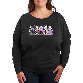 Plus Size Disney Villains Group French Terry Long Sleeve Tee