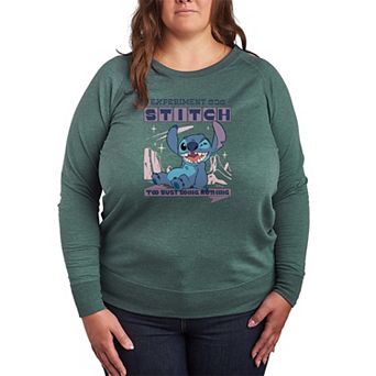 Plus Size Disney's Lilo & Stitch Too Busy Doing Nothing French Terry Long Sleeve Tee