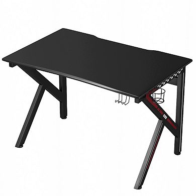 Costway Gaming Desk Gamers Computer Table E-Sports K-Shaped W/ Cup Holder Hook Home New