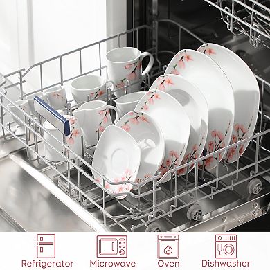 50-pcs Porcelain Dinnerware Set, Plate Set, Bowl, Mug, Coffee Set, Egg Cup, Milk Pitcher, Sugar Bowl