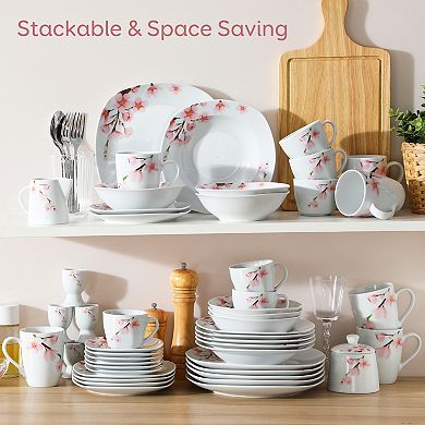 50-pcs Porcelain Dinnerware Set, Plate Set, Bowl, Mug, Coffee Set, Egg Cup, Milk Pitcher, Sugar Bowl