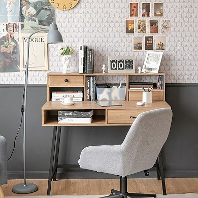 Costway Makeup Vanity Table Computer Writing Desk Storage with Drawer Shelf Industrial