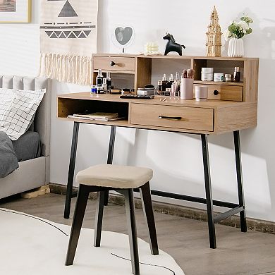 Costway Makeup Vanity Table Computer Writing Desk Storage with Drawer Shelf Industrial