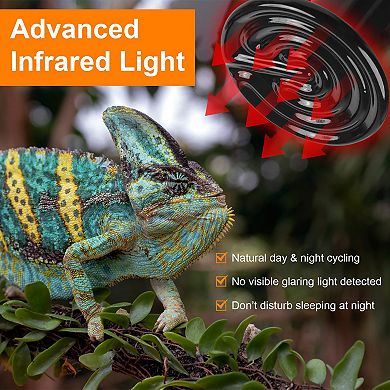2Pcs 150W Ceramic Heat Lamp Infrared No-Light Bulb for Reptile, Brooder, Incubator, Terrarium