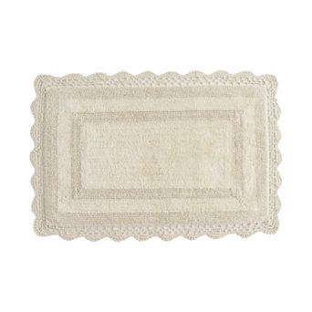 Laura Ashley Crochet 2 pc Bath Rug Set