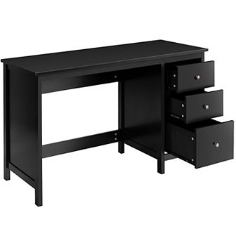Computer Desk Study Writing Desk Home Office Workstation with 3 Drawers Black