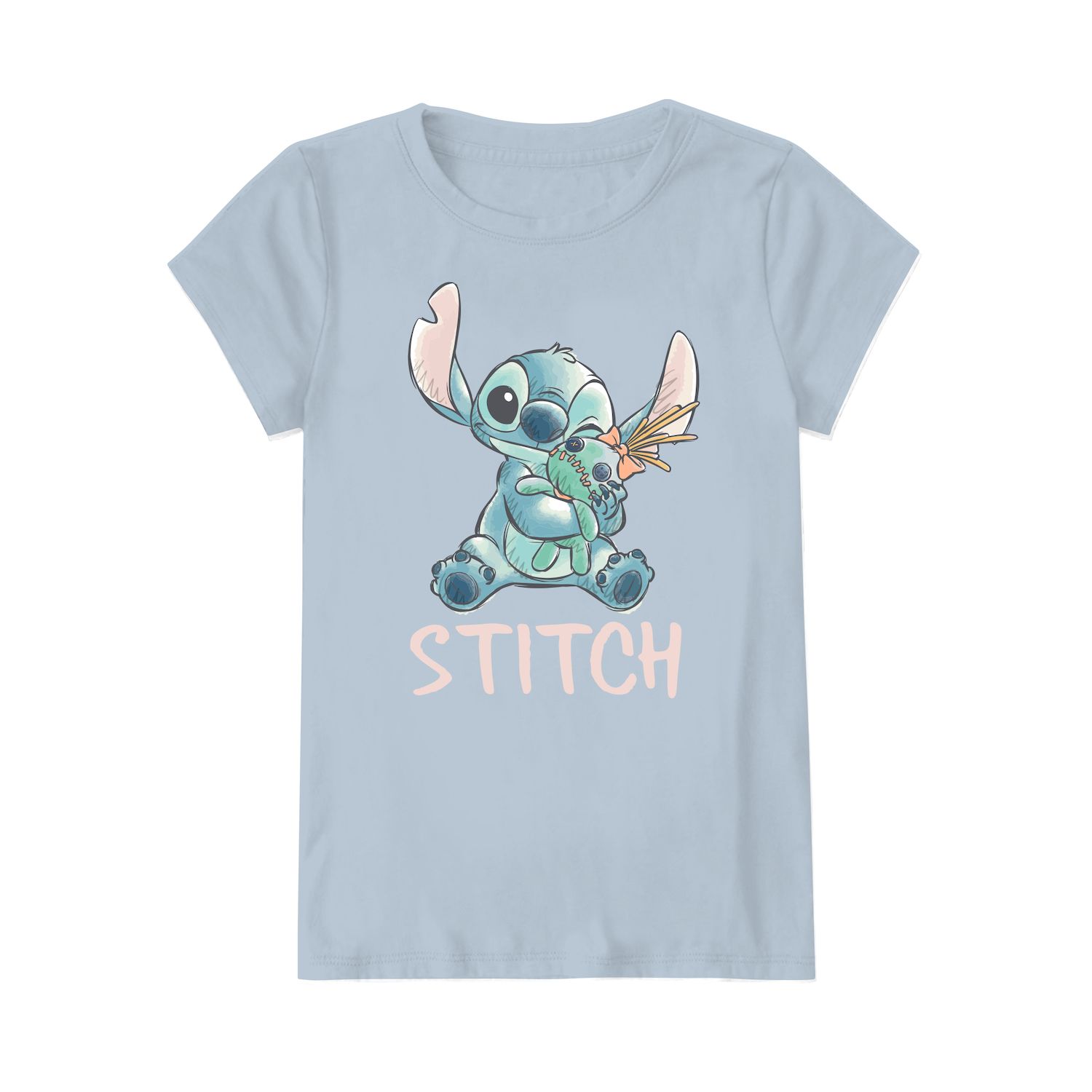 Детские футболки Girls 6-16 Disney's Stitch Hugging Scrump Graphic — фото 1