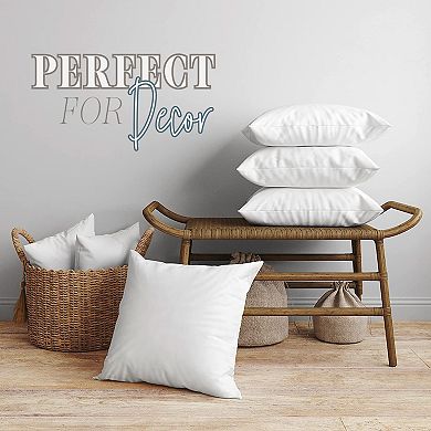 Elegant Comfort 4 Pack Pillow Inserts - Poly-Cotton Shell Siliconized Fiber Filling
