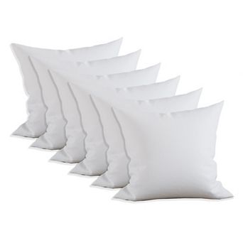 Elegant Comfort 6 Pack Pillow Inserts - Poly-Cotton Shell Siliconized Fiber Filling