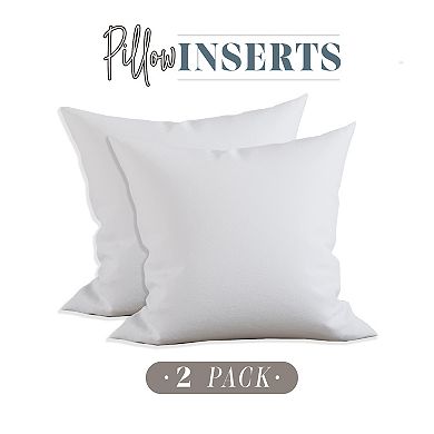 Elegant Comfort 2 Pack Pillow Inserts - Poly-Cotton Shell Siliconized Fiber Filling