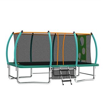 LOVMOR 8X14FT Outdoor Square Trampolines for Kids Adults Long Rectangular Tumbling Trampoline
