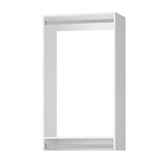 LOVMOR 22.5 inch W White Double Hanging Tower Unit with 1 Shelf Wall Mount Wood Closet System