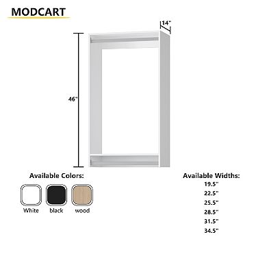 LOVMOR 22.5 inch W White Double Hanging Tower Unit with 1 Shelf Wall Mount Wood Closet System