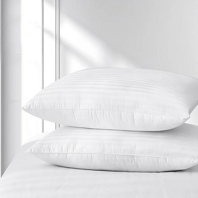 Lux Decor Collection Bed Pillows Hypoallergenic 100% Polyester Pack of 2 Stripe Pillow